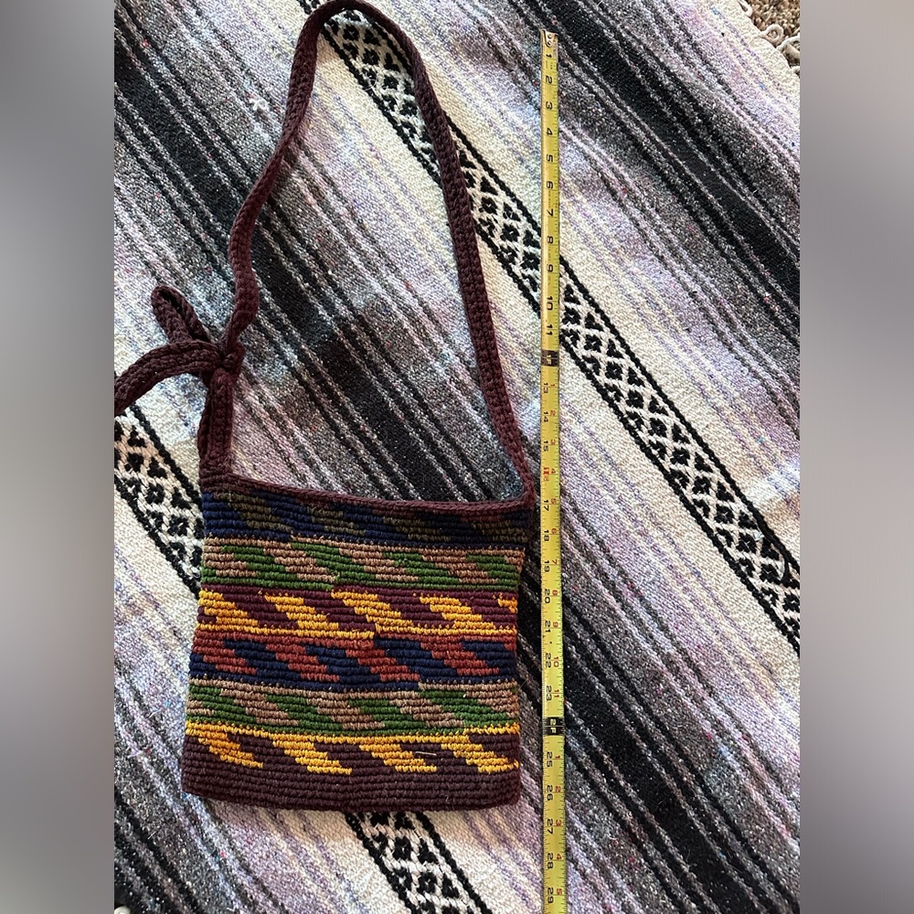 vintage • crochet colorful handbag from guatemala cute boho purse - Picture 3 of 6